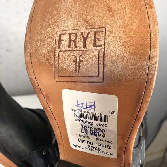 Frye Boots Womens 6.5 Black Western Harness Cowboy Ranch Rodeo NEW - Picture 13 of 16